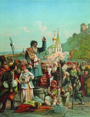 Proclamación de Kuzma Minin En Nizhny Novgorod en 1611