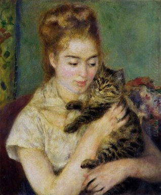 Donna con un gatto