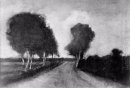 Country Lane Dengan Pohon 1882