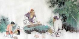 Lukisan Bermain Qin-Cina