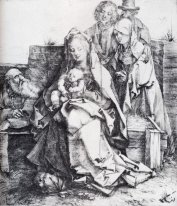 Den heliga familjen med St John Magdalen och Nicodemus 1512