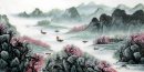 Bateaux, fleurs de prune - Peinture chinoise