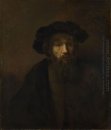 Un uomo barbuto con un Cap 1657