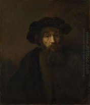 Un uomo barbuto con un Cap 1657
