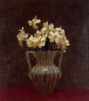 Narcisses en un florero de cristal opalino 1875