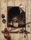 Trompe l'oeil with Studio Wall and Vanitas Still Life