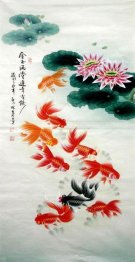 Fish & Lotus - Lukisan Cina