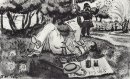 Vasiliy Luzhsky im Urlaub in London Hyde Park 1914 S