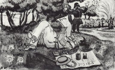 Vasiliy Luzhsky är på semester i London S Hyde Park 1914
