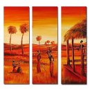 Hand-painted Oil Painting People Oversized Square - Set of 3