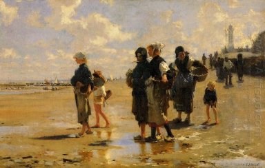 Fishing For Oysters At Cancale 1878