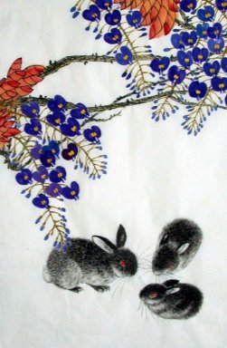Conejo - la pintura china
