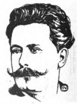 Портрет французского писателя Рене Ghil 1898
