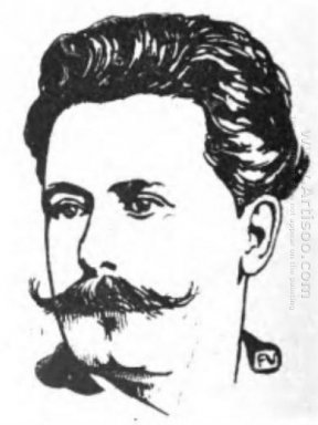 Portret van Frans schrijver Ren Ghil 1898