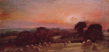A Hayfield Cercano Oriente Bergholt At Sunset 1812
