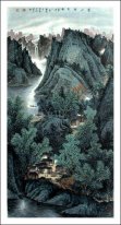 Een dorpje in de Bergen - Chinees schilderij