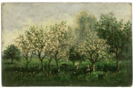 Äppelträd i Blossom 1862