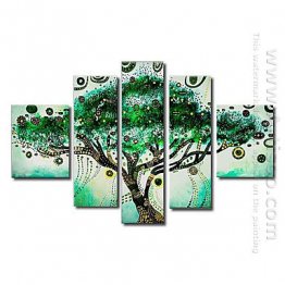 Hand-Dicat Lukisan Abstrak Oil - Set Dari 5