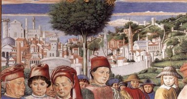 San Agustín de partir hacia Milán Detalle 1465 1