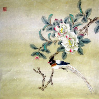 Oiseaux et fleurs - Peinture chinoise