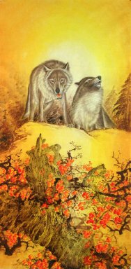 Wolf - Chinees schilderij(Beroemde)