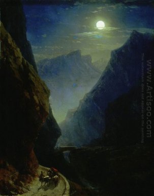 Darial Schlucht Moon Night 1868
