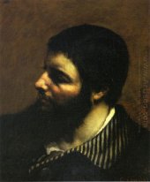 Retrato de auto com Listrado Collar 1854