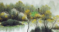 Träd, lantgård - kinesisk målning