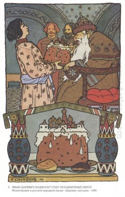 Illustration für den russischen Fairy Story Die Frosch-Prinzessi