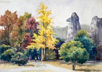 Träd, akvarell - kinesisk målning