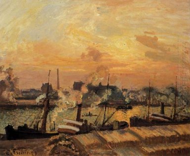 bateaux coucher du soleil rouen 1898
