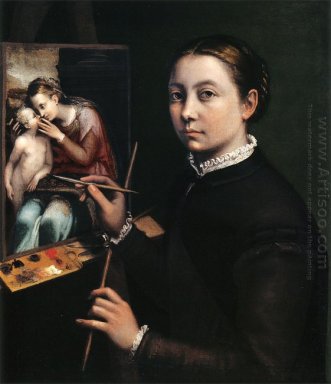 Zelfportret bij de schildersezel