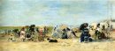 Trouville Beach Scene 1874