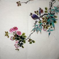 Oiseaux et fleurs - Peinture chinoise