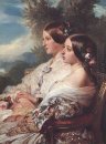 Os Cousins ​​rainha Vitória e Victoire Duchesse de Nemours 1852