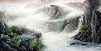 Bergen en water - Chinees schilderij