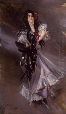 Portret van Anita De La Ferie De Spaanse danseres 1900