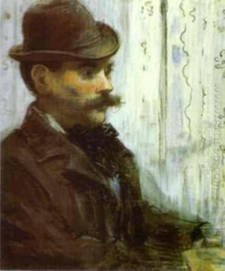 hombre en un sombrero redondo alfonso Maureau 1878