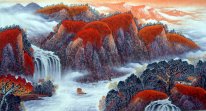 Gunung Dan Air Terjun - Lukisan Cina