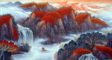 Montaña y la cascada - la pintura china