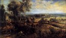 Een Herfstlandschap met een uitzicht op Het Steen c. 1635