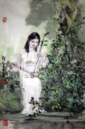 Mooie Dame - Chinees schilderij  Mooie Dame - Chinees schilderij