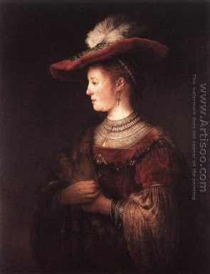 Saskia en vestido pomposo c. 1642