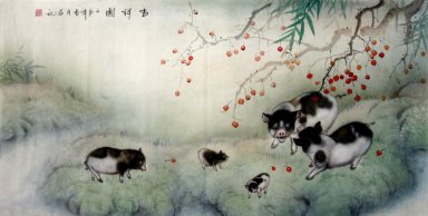 Pig - Pittura cinese