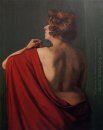 Mujer con mantón rojo 1920 ');