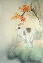 Zodiac & Sheep - Chinesische Malerei