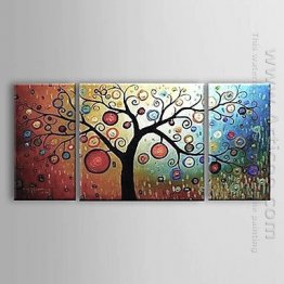 Hand-painted Abstract Oil Painting - Set of 3