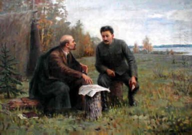 Lenin och Stalin under sommaren 1917