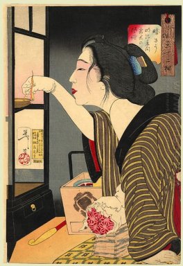 Guardando scuro La comparsa di una moglie durante il Meiji