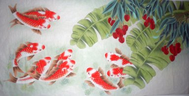 Fish & Bayberry - kinesisk målning